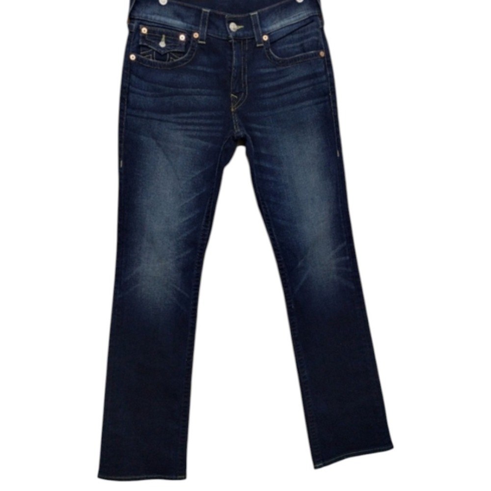 True Religion Ricky Jeans Dark Wash Blue Men's 33 Flat Pocket Preppy